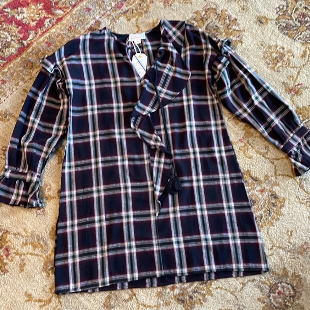 Plaid Ruffle Mini Dress